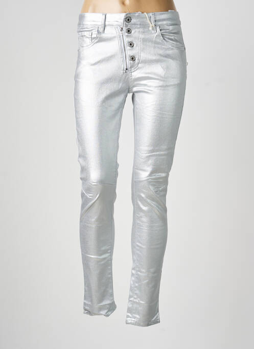 Pantalon slim skinny taille normale argent MELLY & CO femme