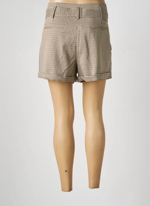 Short fermeture zippée sous rabat boutonné taille normale beige NATHAEL femme