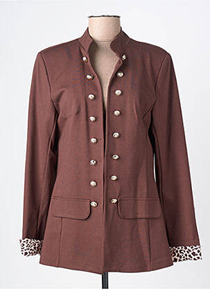Blazer coupe cintrée marron JOLIFLY femme