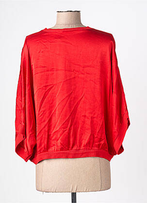 Gilet manches longues resserrée sur le bas rouge MADE IN ITALY femme