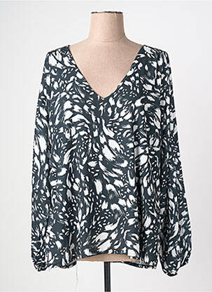 Blouse imprimé fantaisie manches longues noir ELVIRA femme