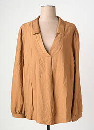 Blouse manches longues manches longues marron ELVIRA femme