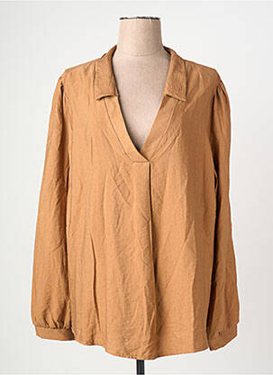 Blouse manches longues manches longues marron ELVIRA femme