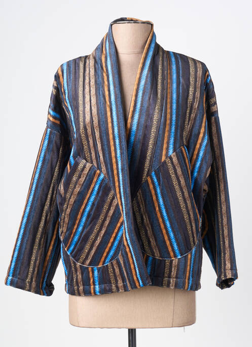 Veste casual coupe droite bleu MIYA femme