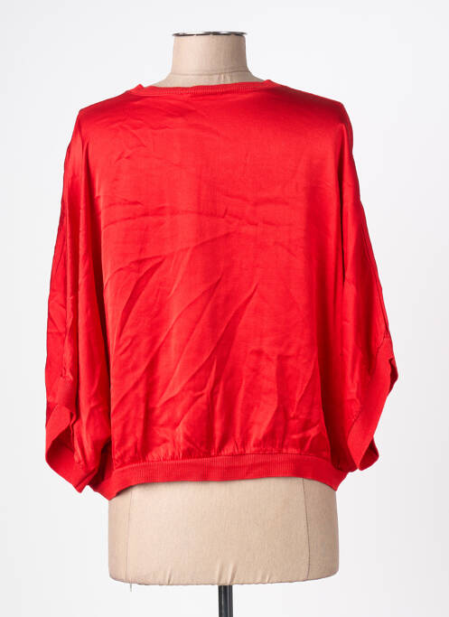 Gilet manches longues resserrée sur le bas rouge MADE IN ITALY femme