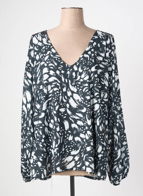Blouse imprimé fantaisie manches longues noir ELVIRA femme
