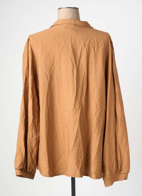 Blouse manches longues manches longues marron ELVIRA femme