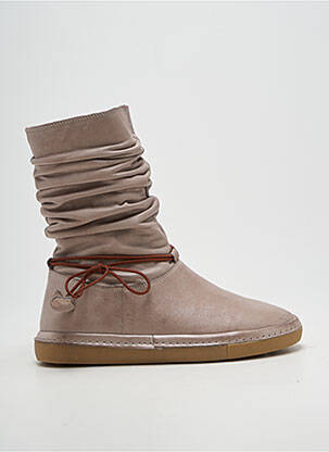 Bottines/boots matière lisse talon plat jusqu'à 3cm beige ALTEX femme