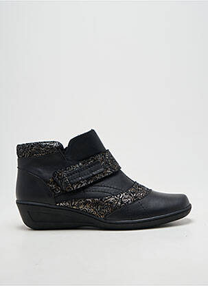 Bottines/boots tissage satiné talon plat jusqu'à 3cm noir OTTILIA femme
