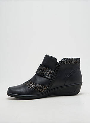 Bottines/boots tissage satiné talon plat jusqu'à 3cm noir OTTILIA femme