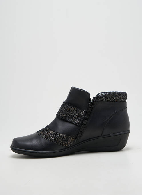 Bottines/boots tissage satiné talon plat jusqu'à 3cm noir OTTILIA femme