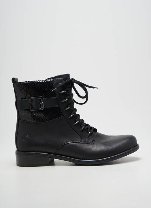 Bottines/boots matière lisse talon plat jusqu'à 3cm noir REMONTE femme