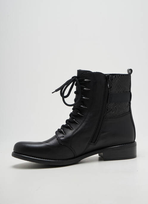 Bottines/boots matière lisse talon plat jusqu'à 3cm noir REMONTE femme