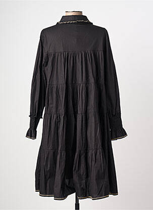 Robe mi-longue manches longues manches longues noir EXETERA femme