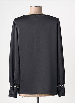 Blouse poignets boutonnés avec fente manches longues noir EMA BLUE'S femme