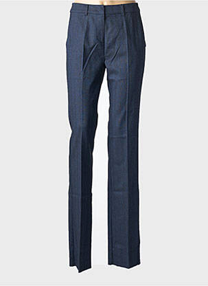 Pantalon flare fermeture zippée sous rabat avec crochet taille normale bleu MARELLA femme