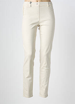 Jeans coupe slim stretch taille normale beige EAST DRIVE femme