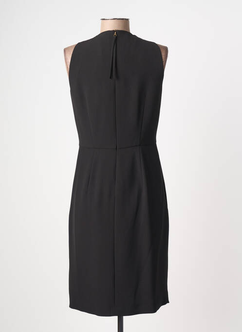 Robe mi-longue tissage crêpe sans manche noir LUISA CERANO femme