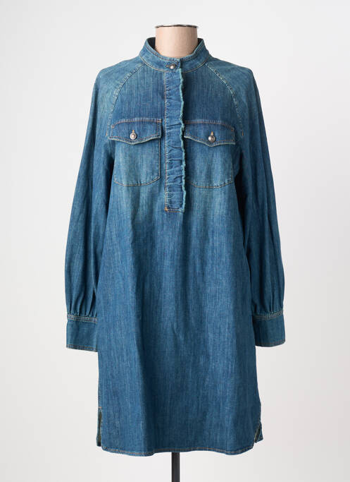 Robe courte manches longues manches longues bleu LUISA CERANO femme