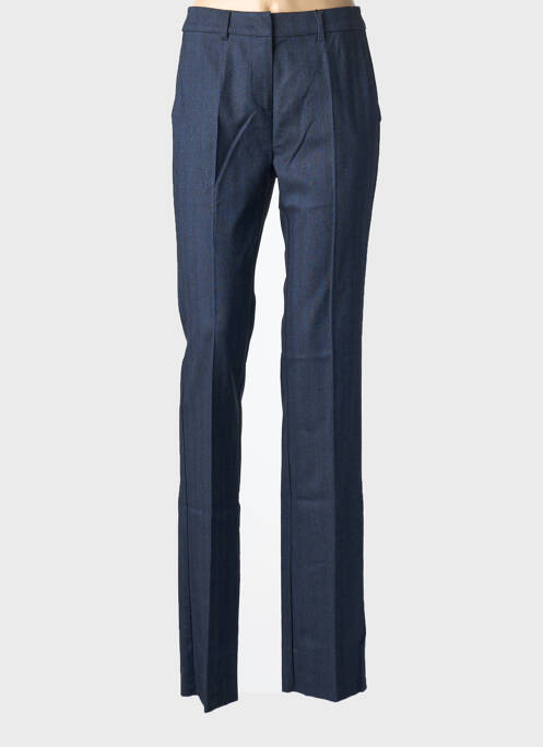 Pantalon flare fermeture zippée sous rabat avec crochet taille normale bleu MARELLA femme