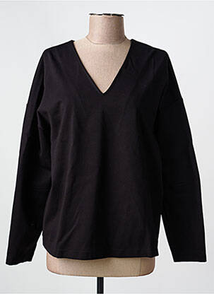 Top col v manches longues noir ORTO BOTANICO femme