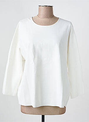Top col rond manches longues blanc ORTO BOTANICO femme