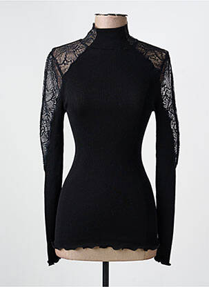 Sous-pull col col montant manches longues noir OSCALITO femme