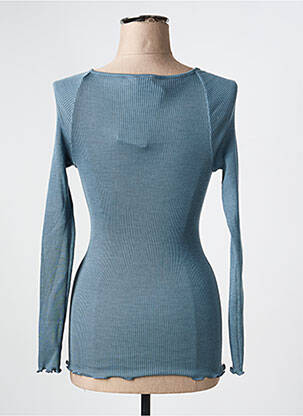 Top coupe cintrée manches longues bleu OSCALITO femme