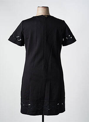 Robe mi-longue fermeture zippée au dos manches courtes noir TWINSET femme