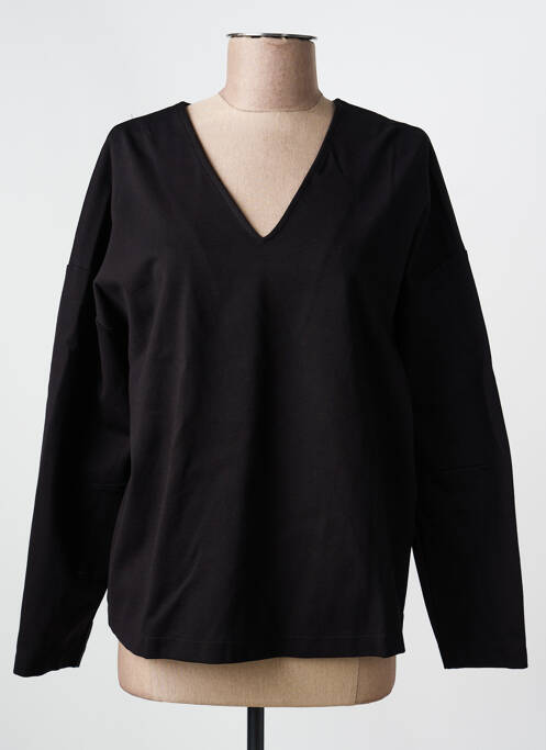 Top col v manches longues noir ORTO BOTANICO femme