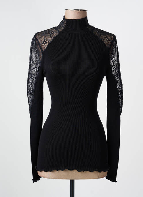 Sous-pull coupe cintrée manches longues noir OSCALITO femme
