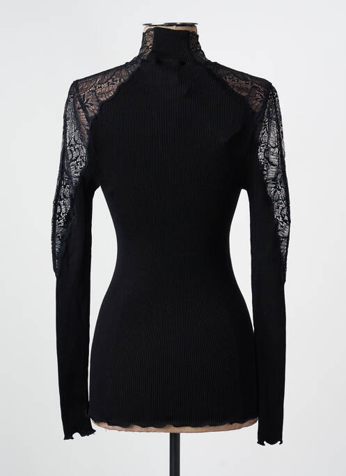Sous-pull coupe cintrée manches longues noir OSCALITO femme