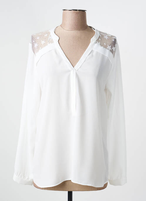 Blouse manches longues manches longues blanc EMA BLUE'S femme