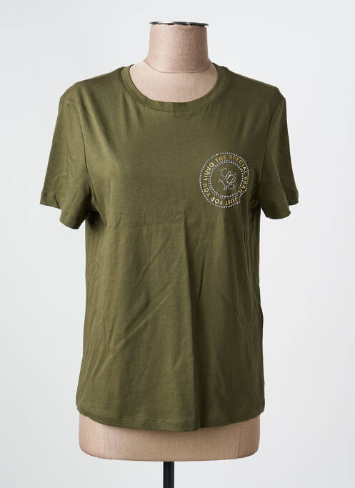 T-shirt coupe droite manches courtes vert LIU  JO femme