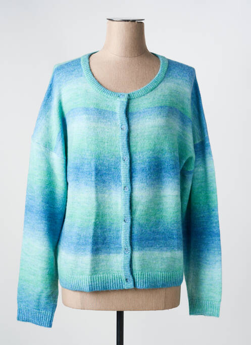 Gilet manches longues fermeture boutonnée sur le devant bleu ESCORPION femme