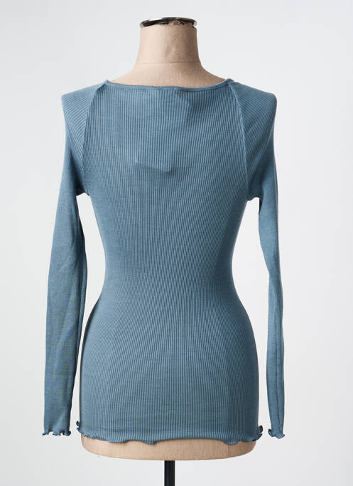 Top coupe cintrée manches longues bleu OSCALITO femme