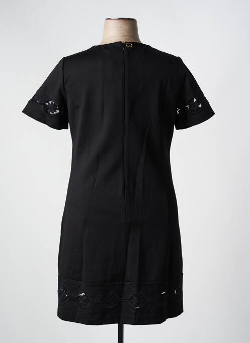 Robe mi-longue fermeture zippée au dos manches courtes noir TWINSET femme