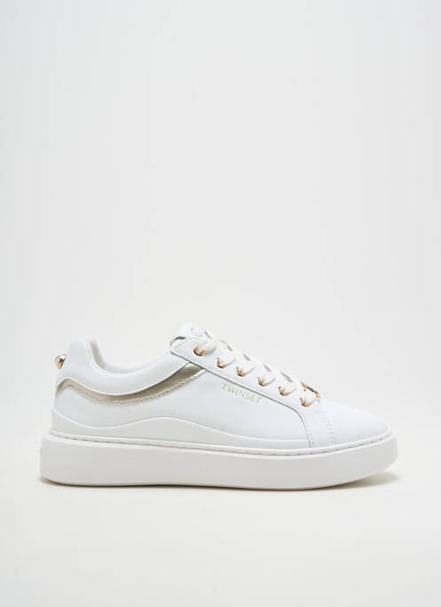 Baskets tissage satiné talon plat jusqu'à 3cm blanc TWINSET femme