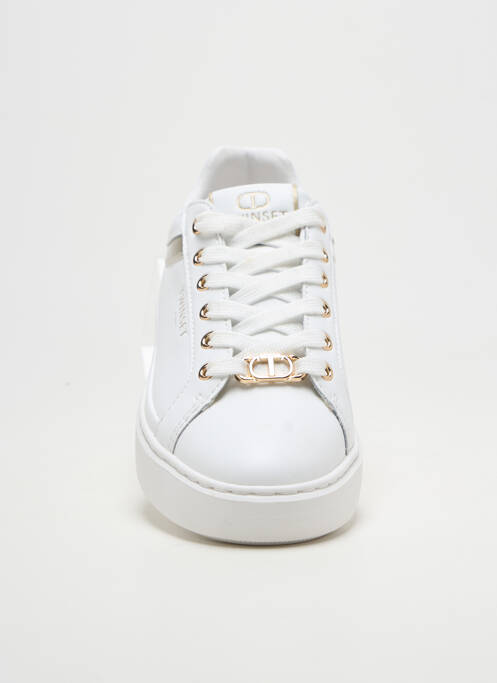 Baskets tissage satiné talon plat jusqu'à 3cm blanc TWINSET femme