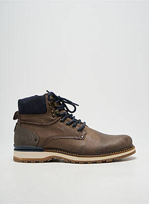Bottines/boots fermeture zip et lacets bout rond marron ARID homme