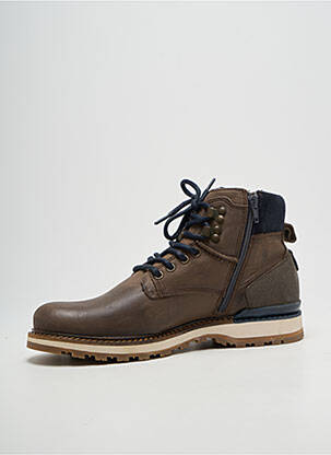 Bottines/boots fermeture zip et lacets bout rond marron ARID homme