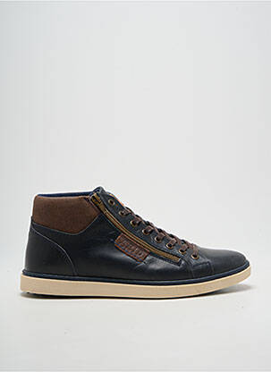 Baskets fermeture zip et lacets bout rond bleu ARID homme