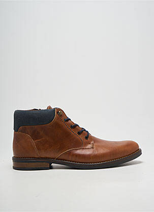 Bottines/boots fermeture zip et lacets talon bas marron ARID homme