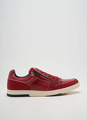 Baskets fermeture zip et lacets bout rond rouge ARID homme