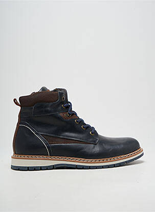 Bottines/boots fermeture zip et lacets bout rond bleu ARID homme