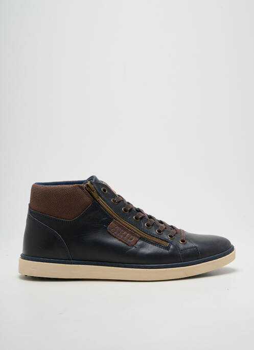 Baskets fermeture zip et lacets bout rond bleu ARID homme