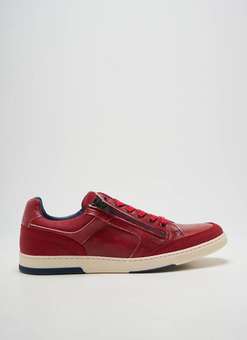 Baskets fermeture zip et lacets bout rond rouge ARID homme