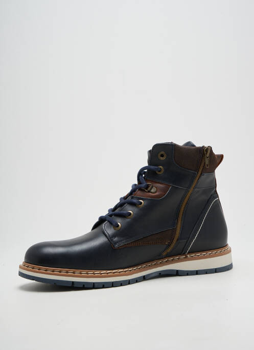 Bottines/boots fermeture zip et lacets bout rond bleu ARID homme