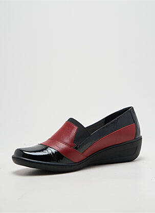 Mocassins tissage satiné talon de 4 à 6cm rouge OTTILIA femme