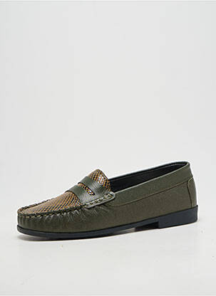 Mocassins chiquet talon plat jusqu'à 3cm vert OTTILIA femme